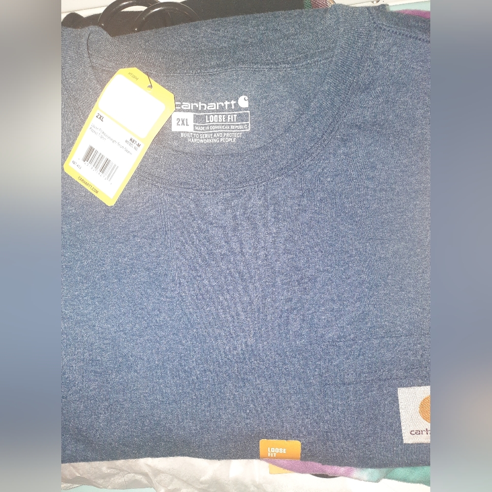 2XL Carhartt heather blue pocket tee